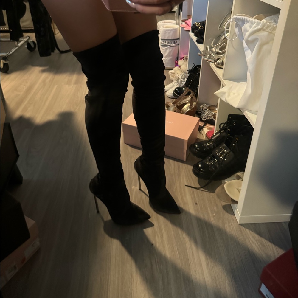 Casadei black, over the knees Blade Boots